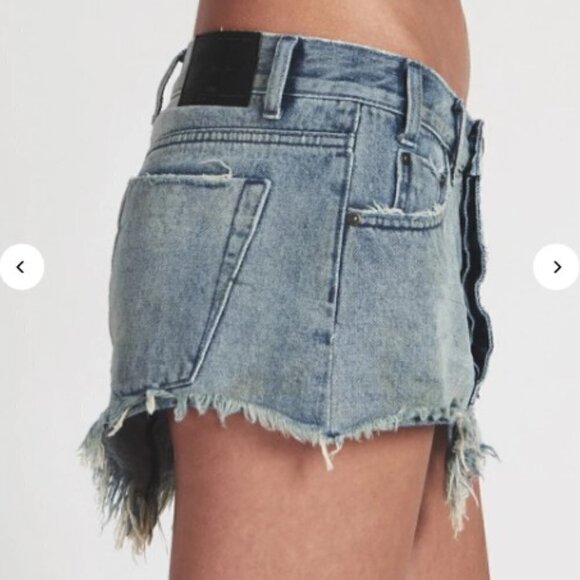 NWT One Teaspoon Cowboy Junkyard Distressed Frayed Hem Mini Jean Skirt Size 25 - Picture 5 of 16